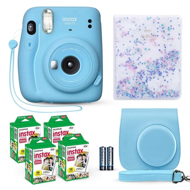 Cámara instantánea Fujifilm Instax Mini 11 azul cielo con película de 40 años