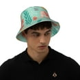 thumbnail image 5 of Yiaed Elephant and Flowers Print Reflective Stripe Bucket Hat Unisex Funny Outdoor Fisherman Cap Beach Sun Hat, 5 of 5