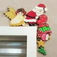 thumbnail image 2 of HCTSHG Christmas Door Frame Decoration Snowman Santa Penguin Front Door Corner Sign Decor Home Wooden Door Frame Ornament Party Table Decor Props Gift for Wall Window DIY Craft (Santa), 2 of 3