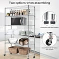 thumbnail image 3 of 6 Tier Layer Wire Shelving Unit Heavy Duty Adjustable Storage Shelves with Wheels Easy to Assemble Metal Wire Shelf Standing Garage Shelves Multifunctional Storage Rack Grade Utility Shelf Rack, 3 of 7