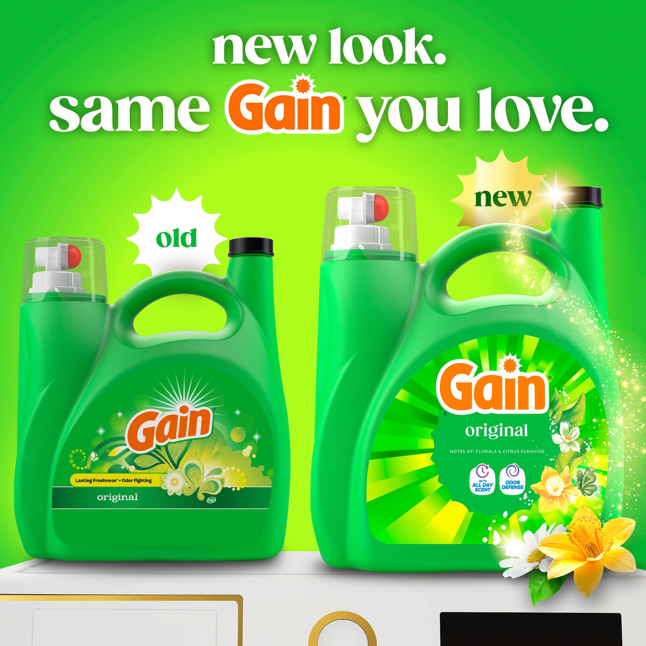 Gain Laundry Detergent Liquid, Now with Odor Defense, Original Scent, 177 fl oz, 134 Loads