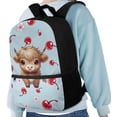 thumbnail image 4 of Jeiento Cute Highland Cow Backpack for Girls 6-8 8-12 School Bags Red Cherry Elementary Middle School Bookbag Rucksack for Kids 17inch Laptop Backpacks Girls Kindergarten Schoolbag Daypack Blue, 4 of 6