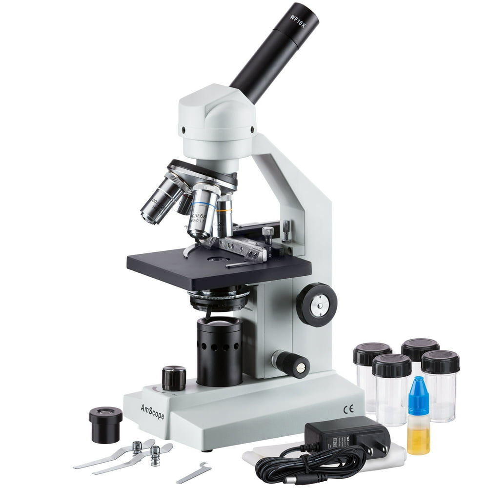 AmScope 40X2000X Cordless Student LED Biological Compound Microscope