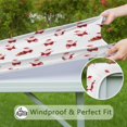 thumbnail image 6 of White Christmas Santa Pattern Square Fitted Tablecloth with Elastic Edge,Square Table Cover,Washable Elastic Table Cover for Home Kitchen Party Decor 36"x36", 6 of 6