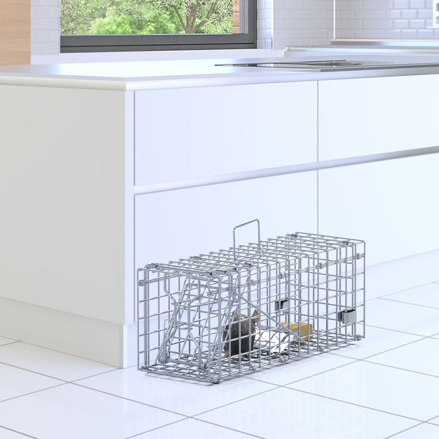 2Pack High-Sensitive Reusable Rat Trap Cage – Quick-Catch One-Touch Trigger, Solid Galvanized Wire, Weatherproof for Home, Kitchen, Garden, Warehouse – Non-Toxic & Pet-Safe