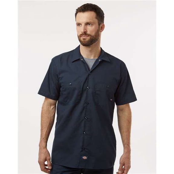 Dickies Ls535 Short Sleeve Industrial Work Shirt-Dark Navy-4X