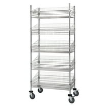 24" Deep x 24" Wide x 92" High 5 Tier Mobile Deep Basket Unit