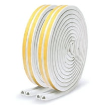 ICERUN 33Feet Long Weather Stripping for Door,Insulation Weatherproof Doors and Windows Seal Strip,Collision Avoidance Rubber Self-Adhesive Weatherstrip,(2 Rolls,16.5Ft/10m Each,White)