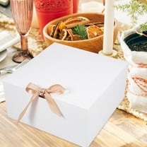 Masteelf White Kraft Paper Gift Boxes for Storage Bridal Favor Box with Lid 12pcs