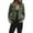 armygreen, variant on KEINXS Women Ladies Suede Short Leather Jacket Flight Slim Zipper Coat Zip Up Biker Casual Autumn Clothes Navy blue XL