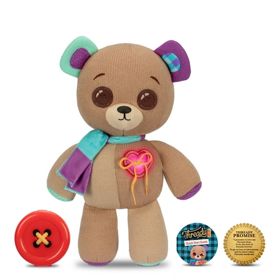 Thready Bear, Interactive 14" Plush Teddy Bear, 70  Expressions & Reactions, Ages 3 