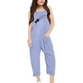 thumbnail image 3 of WERYOUNG Child Girls Summer Print V-Neck Sleeveless Romper Loose Fit Casual Jumpsuit With Pockets For Kids Juniors Lightweight And Comfortable Stylish, 3 of 5