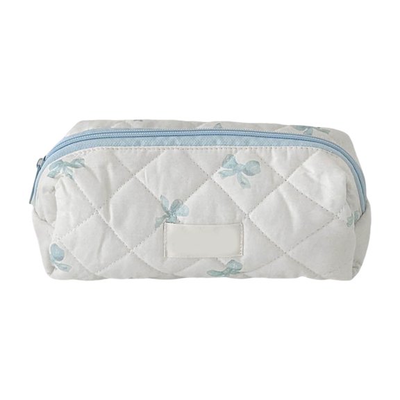 Cosmetic Bag Makeup Bag Quilted Travel Pouch Large Toiletry Bag for Women and Girls featuring Cute Floral Design