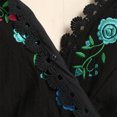 thumbnail image 6 of IBTOM CASTLE Women Mexican Fiesta Dress Summer Floral Embroidered Traditional Wear Beach Holiday Party Long Maxi Gown XXL Black, 6 of 8