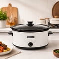 thumbnail image 2 of Homecookin 8qt White Manual Slow Cooker with Black Classic Ceramic Inner Liner, Non-Stick Pot for Dishwasher Safe, 2 of 5