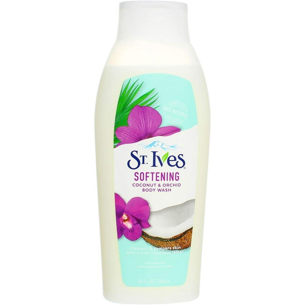 St. Ives Softening Body Wash, Coconut and Orchid, 24 oz (pack of 2
