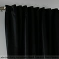 thumbnail image 4 of 3S Brother's Solid Luxury Matte Velvet Soft Curtains Set of 2 Panels Hanging Back Tap & Rod Pocket Home Décor Bedroom Kitchen Office Windows Room Darkering ( Black-52"x72"), 4 of 6