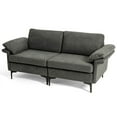 thumbnail image 4 of Resenkos Modern Fabric Loveseat Sofa for with Metal Legs and Armrest Pillows-Gray, Couch for Living Room, Loveseat Sofa for Small Spaces, Living Room, Office, Soft Couch Easy to Install, 4 of 4