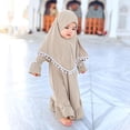 thumbnail image 2 of MEZZALL Toddler Baby Girl Abaya Dress with Hijab Long Sleeve Smocked Dress Dubai Full Cover Modest Dress, 2 of 7