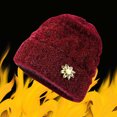 thumbnail image 2 of Xijirk Womens Soft Woolen Hat with Exquisite Floral Ornament Thick Warm Stylish Headwear for Daily Party Autumn Winter Wear,,One Size, 2 of 4