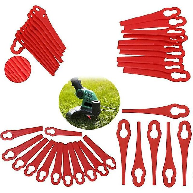 LIDL Florabest Edger Blades, paquete de 100, cuchillas de repuesto de plástico para cortadora FRT18A FRT18A1 Art, 46155 FRT20A1, agujero grande 0.472 in, agujero pequeño 0.276 in