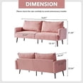 thumbnail image 3 of Resenkos Sofa Couch, Modern Love Seats Sofa Furniture,Large Sofa, 74 Inch Linen Fabric Loveseat Couch Mid-Century Modern Upholstered Accent Couches(Pink Teddy Velvet), 3 of 6