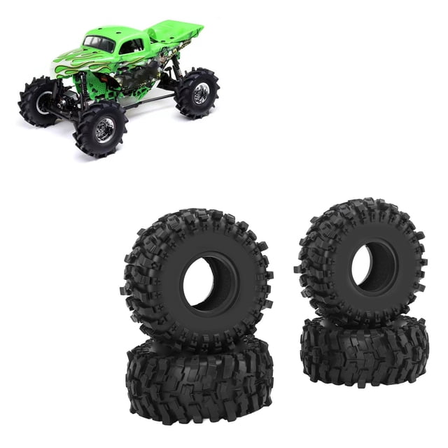 Neumáticos De 1,9 Pulgadas, Neumáticos De Goma De Amortiguación Fuerte Para Coche Trepador De Control Remoto 1/10
