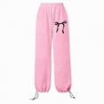thumbnail image 4 of kpoplk Girls Cargo Sweatpants High Elastic Waisted Casual Loose Pants Cuffed Comfy Hiking Joggers with Pockets(Pink,11-12 Y), 4 of 4