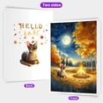 thumbnail image 2 of Hello Fall Devon Rex Enjoys Warm Campfire Autumn Night Bright Moon 5x7in Folded Greeting Card Cat Lover Kitten Owner Gifts Single Note Card with Envelope - 01008, 2 of 5