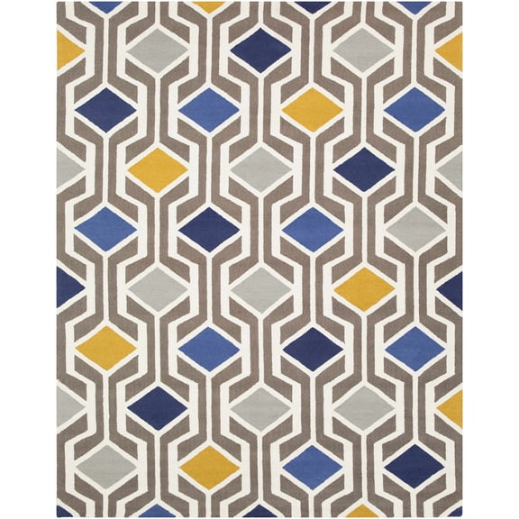 BoutiqueRugs Taneytown Contemporary Area Rug - Charcoal, Cream, Slate Blue - 5' x 7'6"