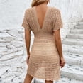 thumbnail image 6 of Deep V Neck Beach Skirt Pattern Hollow Beach Skirt Elastic Waist Selling Beach Cover Up plus Size Cover up Cover Ups for Women Swimwear Romper Swimsuit Cover Ups for Women Sexy Swimsuit Cover up for, 6 of 7