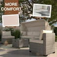 thumbnail image 5 of 6-Piece Outdoor Sectional Sofa Set with Retractable Canopy, PE Rattan Patio Daybed, Adjustable Backrests, UV-Resistant & Weatherproof for Poolside, Garden, Backyard, 5 of 9