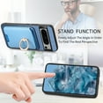 thumbnail image 3 of PU Leather Case for Google Pixel 9 Pro, Detachable Magnetic Card Holder Slim Protective Support Car Magnetic Mount Secure-Grip Ring Stand Compatible with Google Pixel 9 Pro - Blue, 3 of 7