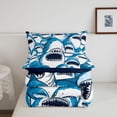 thumbnail image 5 of meiyoeat Cute Shark Full Size Comforter Sets,Kawaii Ocean Animal Bedding Comforter Set For Boys Kids,Navy Blue Reversible,3pcs, 5 of 7