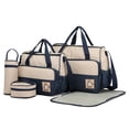 thumbnail image 1 of Juego de 5 bolsas de pañales para bebés, bolsa de bebé, bolsa de pañales para madre, bolso de hombro, portabotellas con cambiador (azul marino) Vhermosa MZQ-0350, 1 of 1