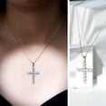 thumbnail image 3 of Rosec Jewels - Certified Moissanite Cross Necklace Pendant with Chain (D-VS1 Quality) - Womens Ready to Gift for Christmas, 10K Yellow Gold, 3 of 8