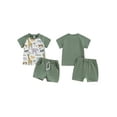 thumbnail image 2 of pengnight Toddler Baby Boys Summer Short Clothes Outfits, 3 6 12 18 24 Months 2T 3T Animal Print Short Sleeves T-Shirt and Elastic Shorts 2Pcs Set, 2 of 9