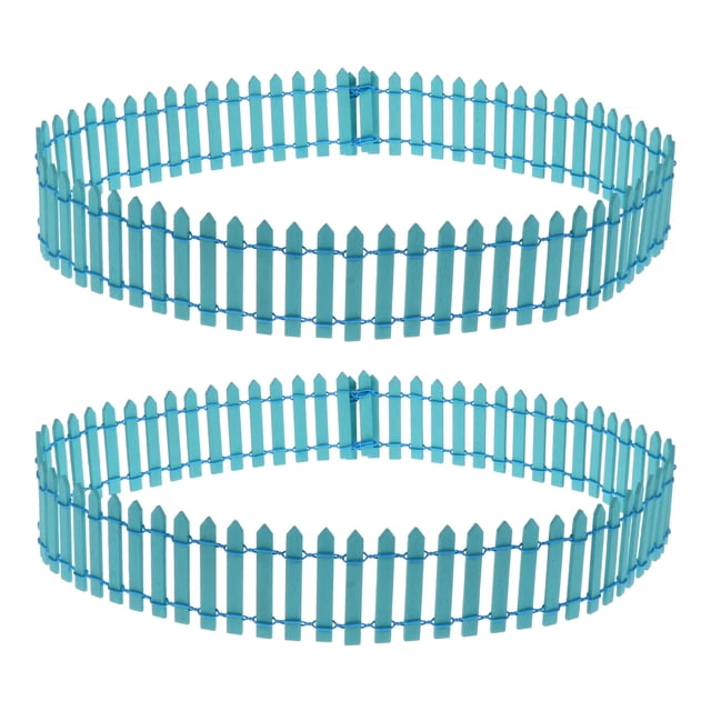 RUNROTOO 2pcs Micro Landscape Fence Props Fence Decor Blue Wood Decorative Holiday Displays