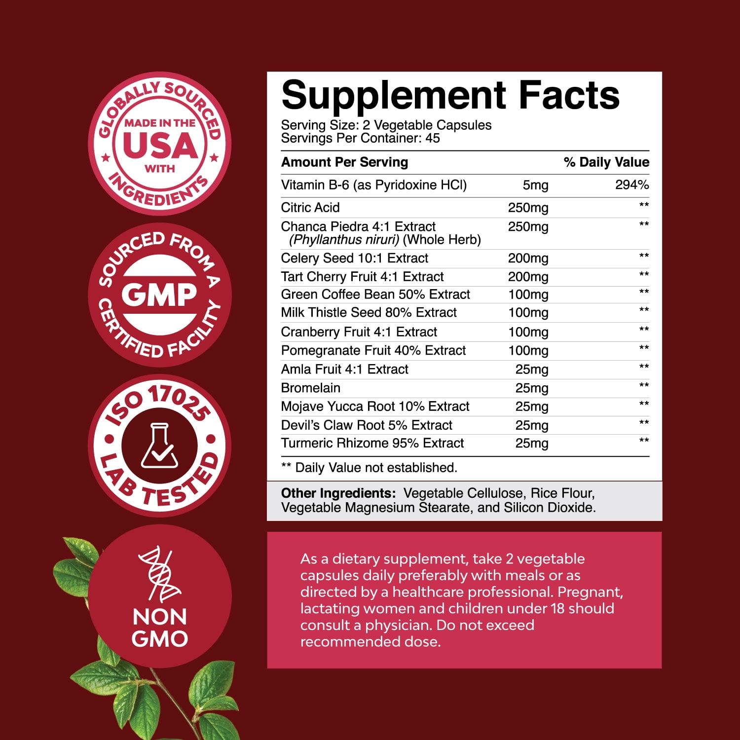 Natures Craft Uric Acid Cleanse and Detox Capsules with Tart Cherry and Celery Seed, 60 Count