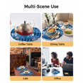 thumbnail image 2 of 15 Inch Round Placemats Set of 4, Blue Plaid Christmas Truck Non Slip Heat Insulation PP Table Mats, Xmas Tree Snowman Snowflake Washable Place Mats for Kitchen Dining Party Table Decor, 2 of 7