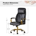 thumbnail image 3 of Ergonomic Office Chairs with Inflatable Lumbar Support High Back Leather Executive Chair with Arms for Boss BLACK, 3 of 7