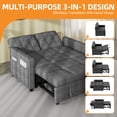 thumbnail image 4 of Craftian 55" Modern Convertible Sofa Bed with Pull Out Bed, Upholstered Loveseat Sofa Couch with Adjustable Backrest, Gray, 4 of 10