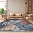 thumbnail image 5 of SAFAVIEH Cabana Oakley Botanical Indoor/Outdoor Area Rug, Black/Rust, 5'1" x 5'1" Square, 5 of 17