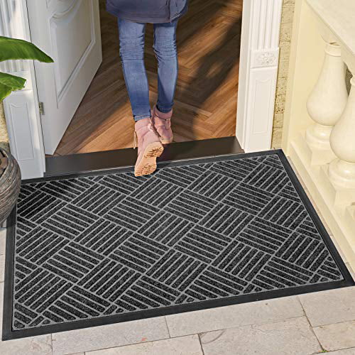 2 Heavy Duty Indoor Outdoor Rubber Drainage Entrance Mat 40 x 60cm 