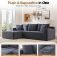thumbnail image 5 of Aukfa Modular Sectional Sofa with Chaise, 95" Boneless Cloud Couch for Living Room, Gray, 5 of 8