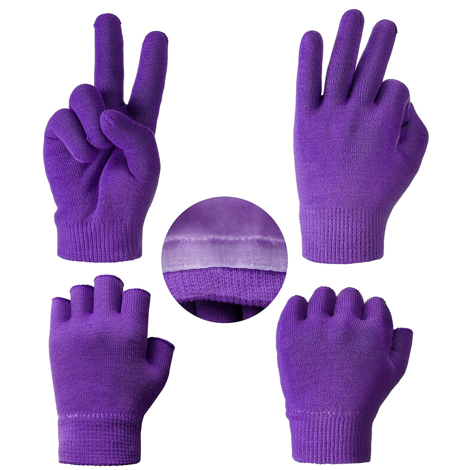 PIKADINGNIS 2 Pairs Cotton Gel Moisturizing Gloves Sleeping Gloves