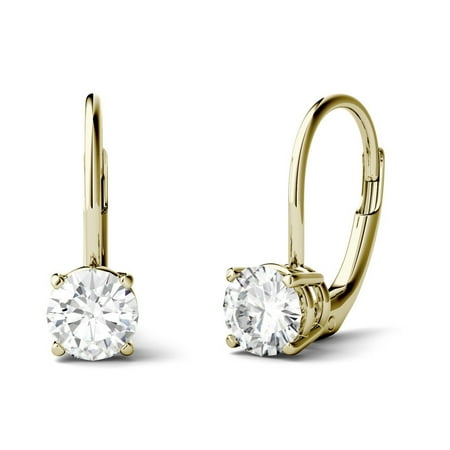 Moissanite By Charles Colvard 14k Yellow Gold 14k Yellow Gold Moissanite By Charles Colvard Solitaire Leverback Earrings 1 00 Dew