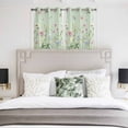 thumbnail image 4 of Flower Green Kitchen Curtains Short 54 Inch Length, Blue Pink Daisy Wildflower Floral Botanical Grommet Top Bedroom Living Room Curtains, Light Filtering Cafe Curtain Drapes 2 Panels Set 84''x54'', 4 of 9