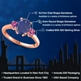 thumbnail image 2 of Gem Stone King 18K Rose Gold Plated Silver Blue Lapis and Pink Moissanite Engagement Ring for Women | 2.46 Cttw | Oval 9X7MM | Gemstone Birthstone | Size 6, 2 of 6