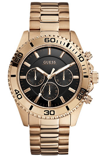 Men's Rose Gold Guess Chronograph Steel 
